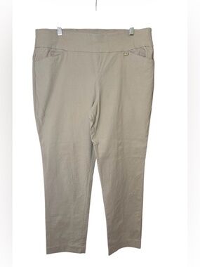 Anne Klein Taupe Pull-On Straight Leg Pants. Size XL.